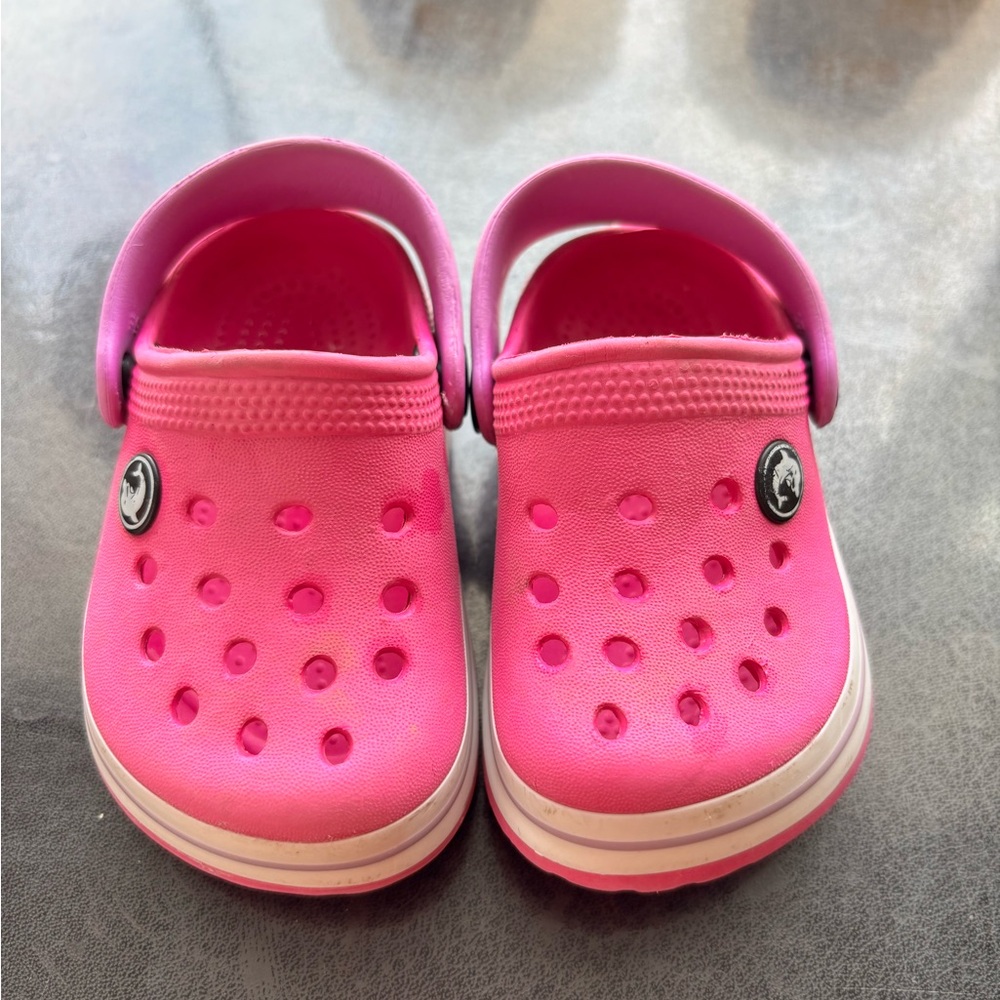 Kids Pink Slip-On Clogs with Heel Strap